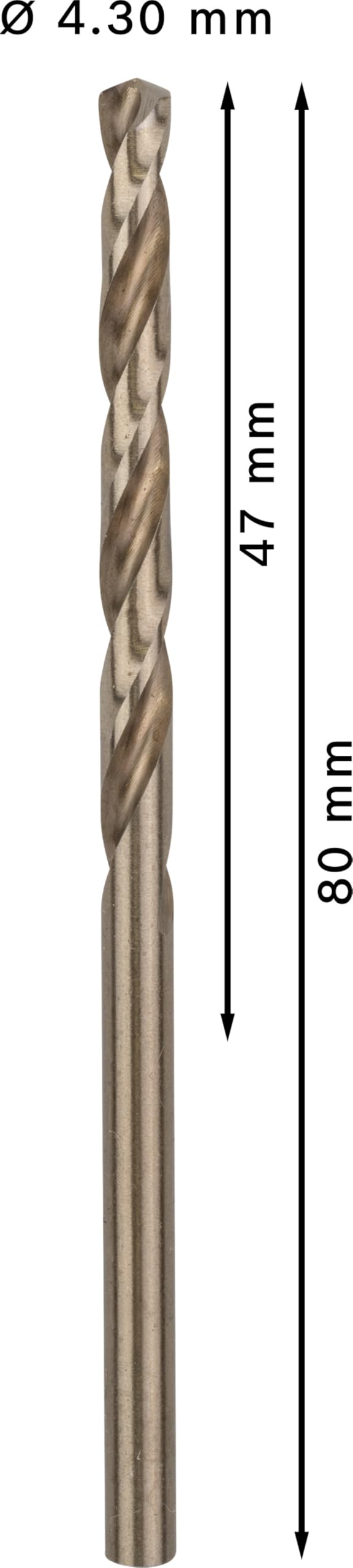 Bosch 2608588093 Metallbohrer HSS-Co 4,3x43x75mm 10 Stück 3