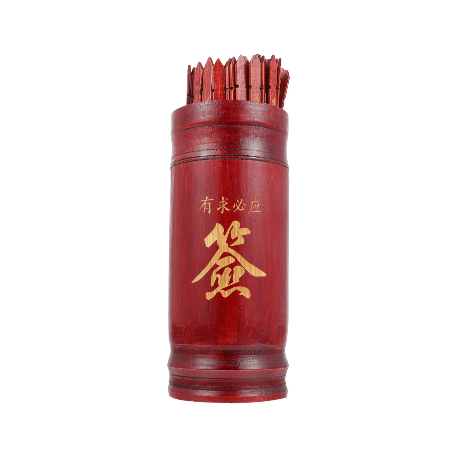 STOBOK 1 Set Chinese Fortune Sticks with Storage Cup Chinese Fortune Telling Sticks Divination Wooden Stick with Book Bucket for Home Temple Dark Red