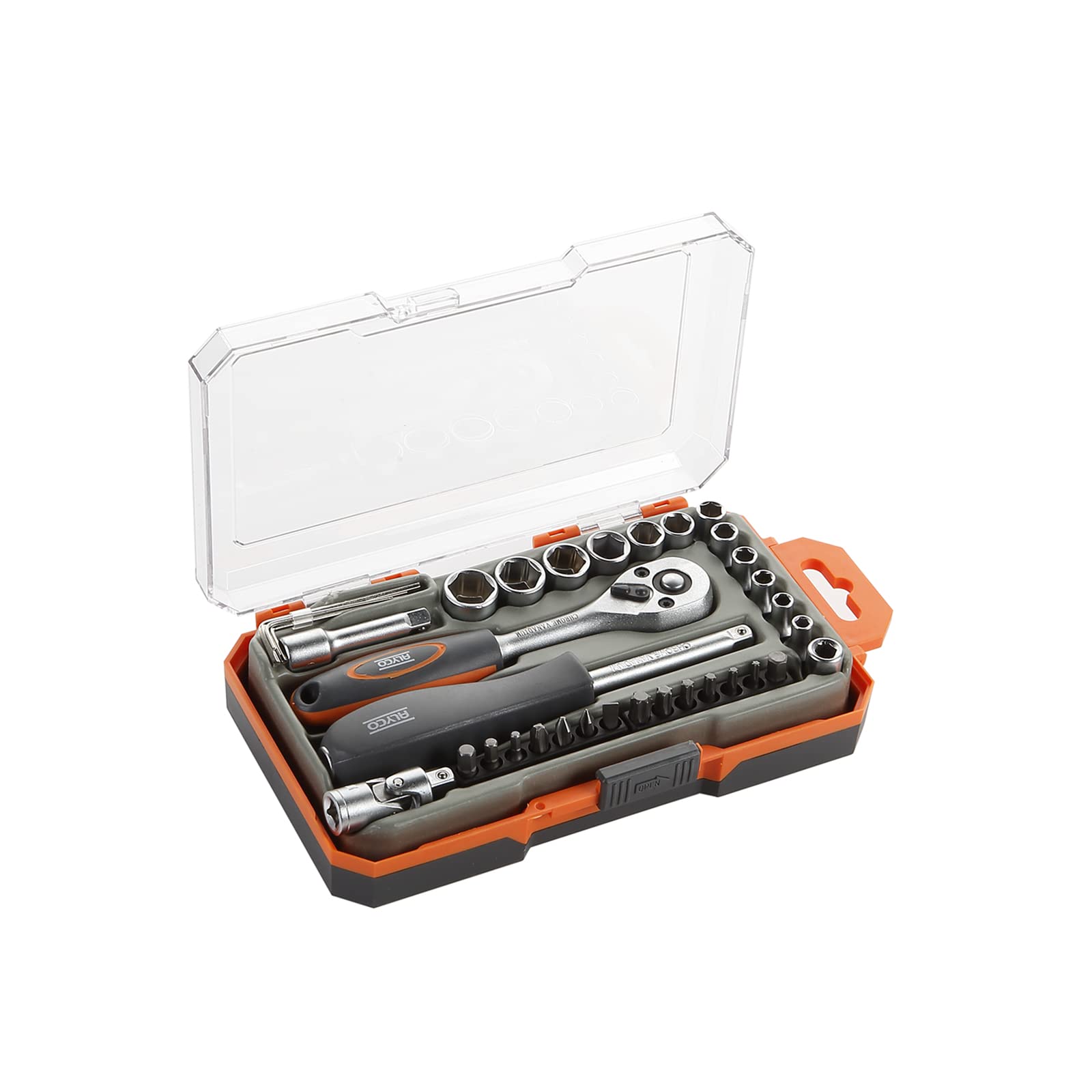 HR 170735 Sockets, 0 V, Orange Steel, Set of 35 Pieces