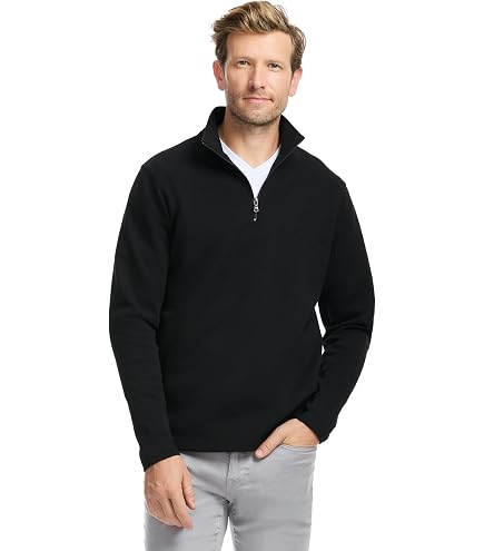 Brooks Brothers × NEAT THOMPSON navy36 Brooks Brothers Men's Two Tone Cotton Mock Neck Half-Zip Sweater