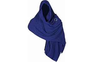 SYQBR Medieval Shawl Pirate Scarf with Pin, Post Apocalyptic Shaman Cowl Hood Retro Viking Bandana, Renaissance Costume