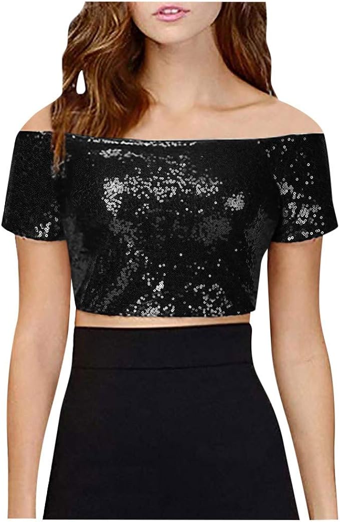 sequin crop top outfits