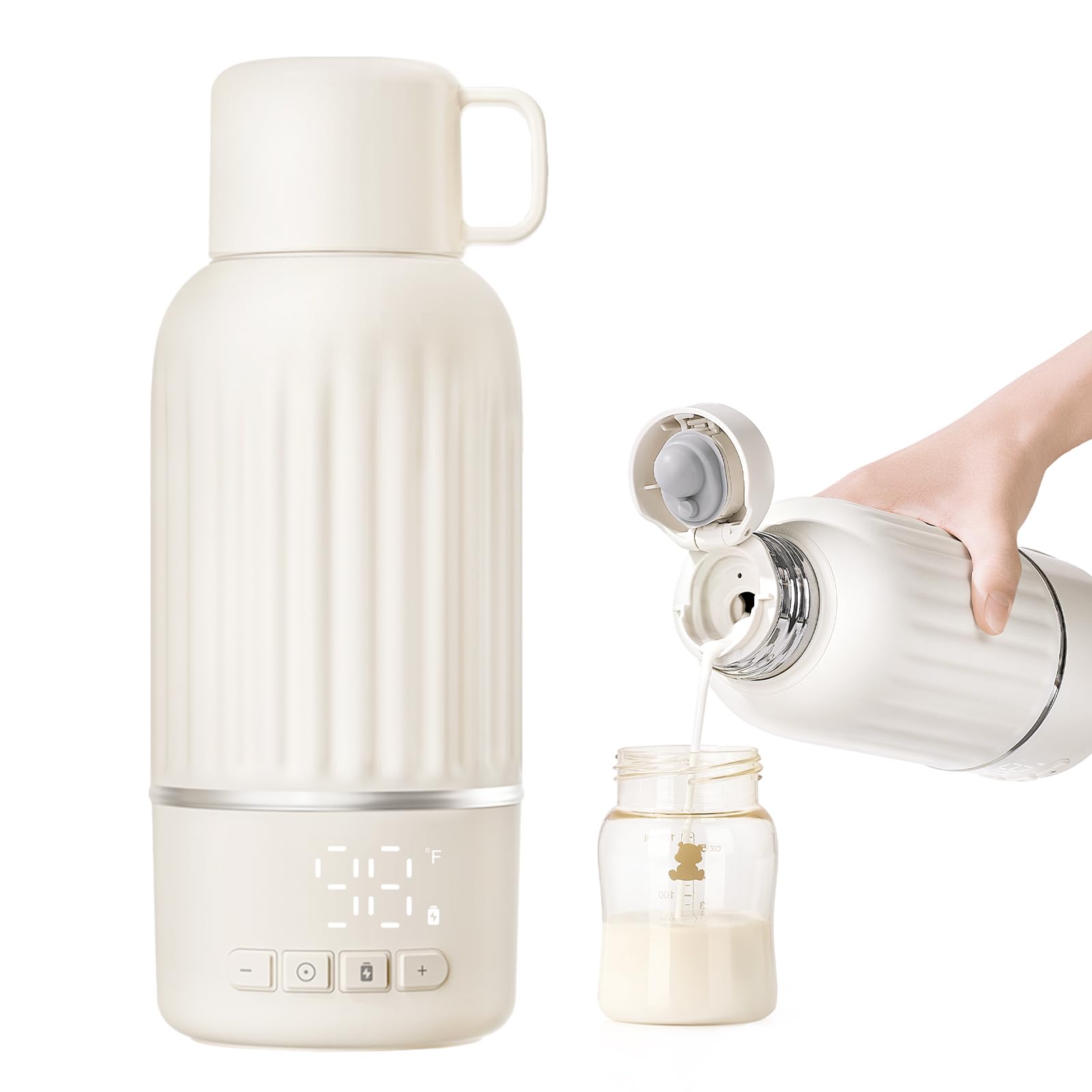 Photo 1 of Snow Bear Portable Bottle Warmer for Travel, Fast Heating in 2.5 Mins for Breast Milk and Formula, 10200mAh Battery with LED Display, 17oz Large Capacity, Baby Bottle Warmer with Temperature Control