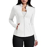 AVGO Womens Running Jackets Lightweight Slim Fit Workout Jacket Zip Up Athletic Track Gym Tops with Pockets & Thumb holes
