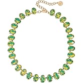 Firstmeet Oval Crystal Rhinestone Choker Collar Necklace Wedding Bridal Gift Jewelry for Women