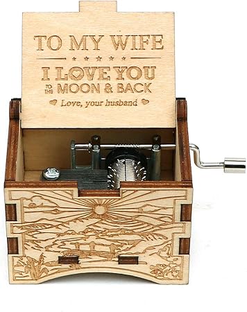 My Love Immagini Natalizie Antiche.N X Manovella In Legno Antico Fly Me To The Moon Carillon Queen Game Of Thrones Moon River Music Box Regali Di Natale Amazon It Casa E Cucina