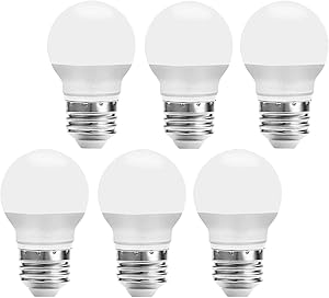 LED Light Bulbs 25 Watt Equivalent, Daylight 5000K 270LM A15 3W LED Bulb E26 Medium Screw Base, CRI 90+ Non Dimmable, for Home Lighting Decorative - 6 Pack