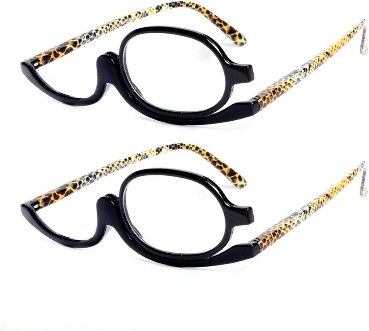2 Pairs makeup glasses dyslexia makeup glasses leopard print magnifying glass Amazon.co.uk