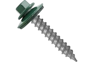 JAKE SALES Metal Roofing Screw: (250) 12 x 1-1/2" IVY GREEN Hex ReGrip Sheet Metal Roof Screw. Sharp Point metal to wood siding screws. 9/16" EPDM washer.