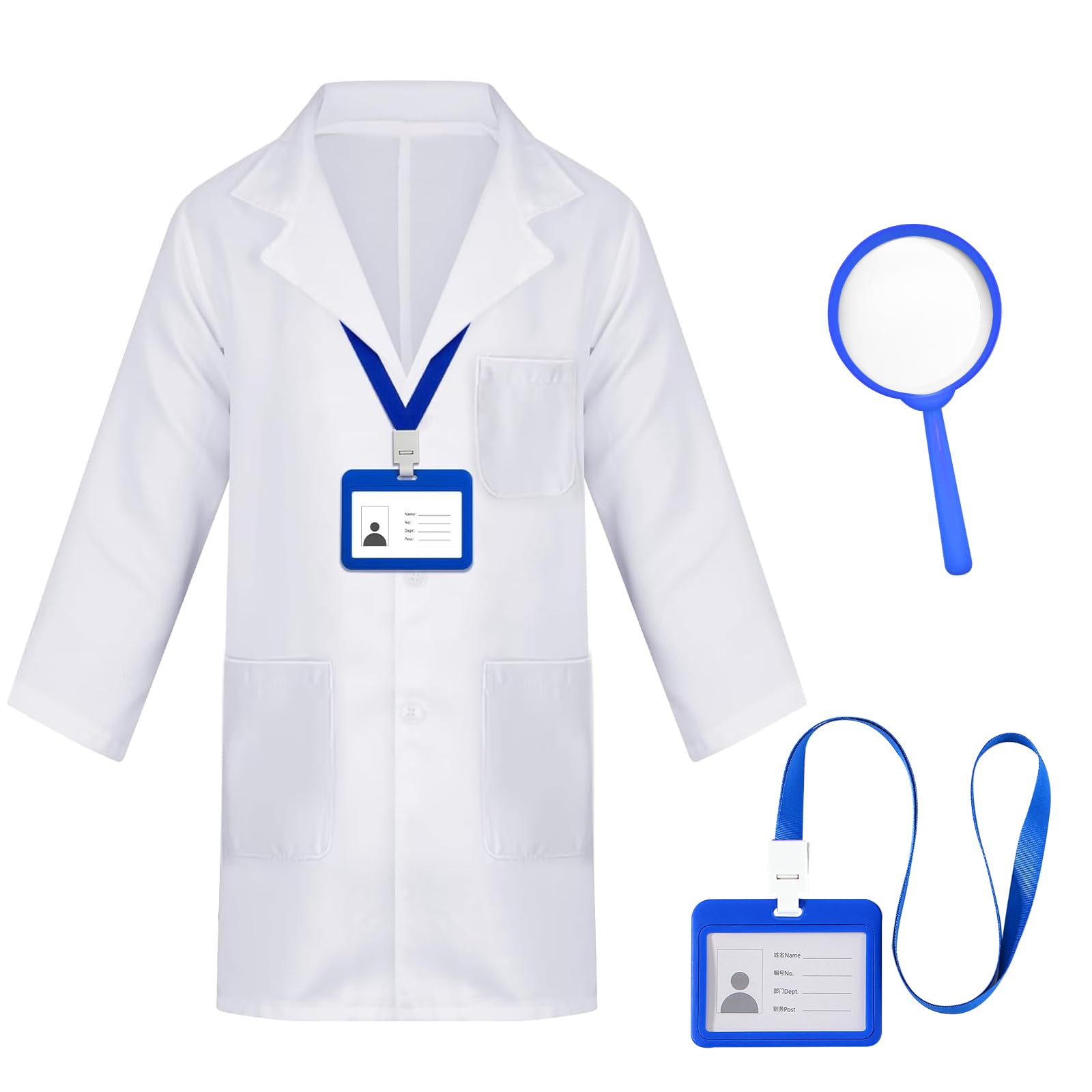 Cosysparks Kids Scientist Costume Kids, 3 Pack Kids Scientist Costume Set Kids White Lab Coat with Scientist Accessories Scientist Doctor Role Play Set for Boys Girls Age 6-9