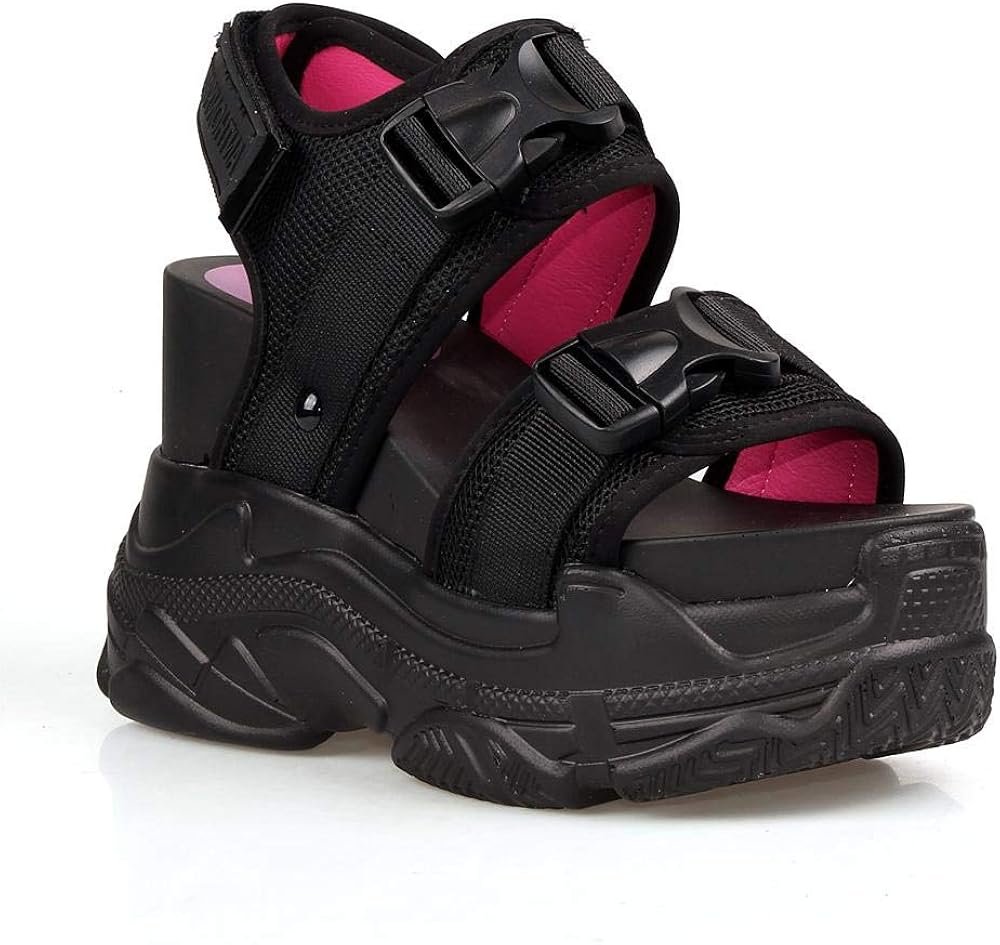 chunky black sandals 90s
