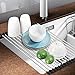 Dish Rack, Aiduy Roll Up Dish Drying Rack Dish Drainer Over the Sink Drying Rack Folding Sink Rack for Kitchen - Premium Stainless Steel