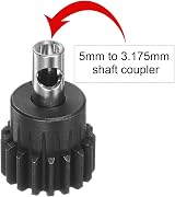 sourcing map 5mm to 3.175mm Pinion Gear Adapter Drive Shaft Coupler Reducer view 3