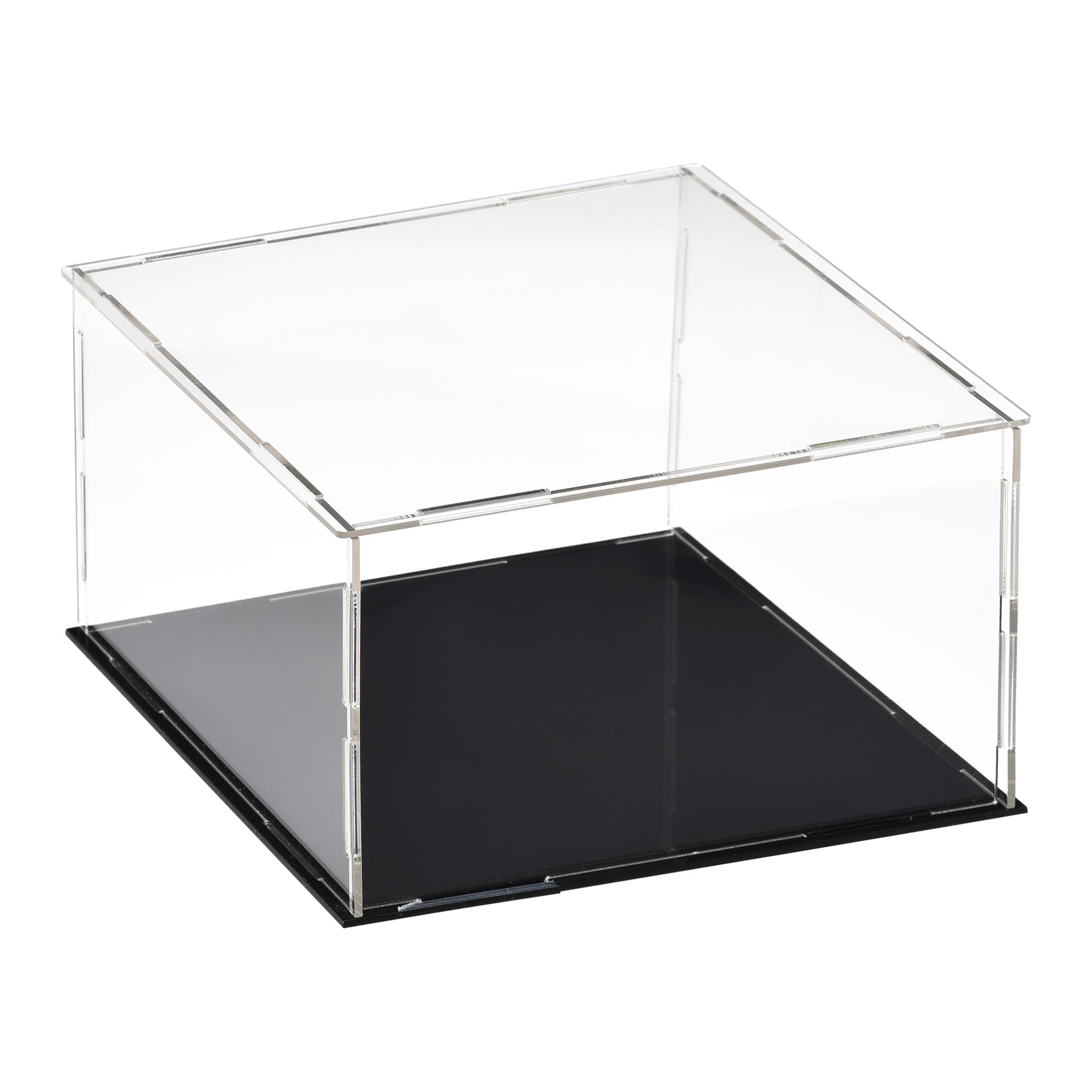 sourcing map Acrylic Clear Display Case Box Dustproof Protection Showcase Cube Collectibles Show Box 20x20x10cm