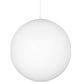 Kira Home Ceres 14" Mid-Century Modern Hanging Orb Pendant Light with Smooth Matte White Frosted Diffuser, White Finish