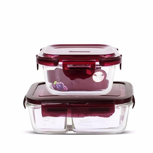 Caja de vidrio resistente al calor del horno de microondas de tapa ...