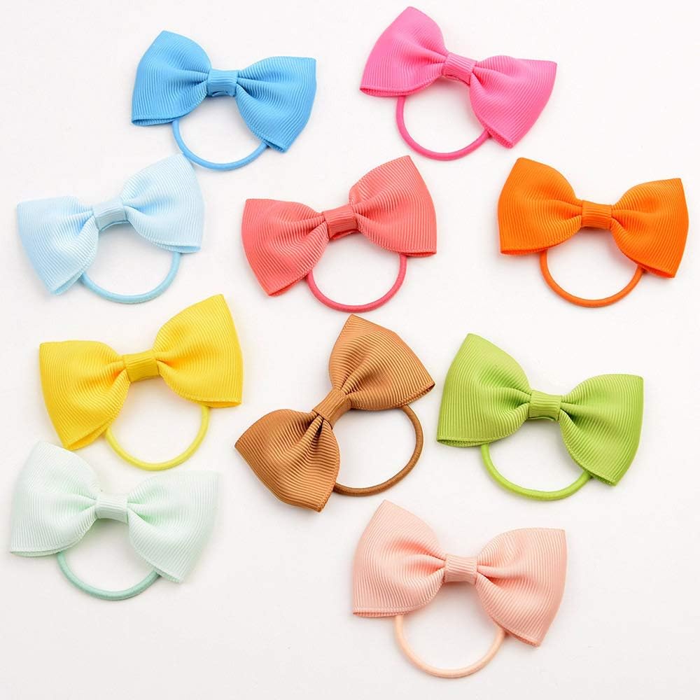 40pcs Baby Girls Hair Bows Hair Ties Grosgrain Ribbon Elastic Hair Rubber Band Ponytail Holder Hair Accessories for Kids Toddlers - Image 4