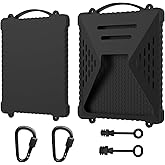 Acover Starlink Mini Protective Cover,Liquid Silicone Case for Starlink Mini Accessories Satellite Dish Waterproof & Anti-Scratch Cover with Handle & Hook Perfect for Outdoor Travel RV/Camping/Black