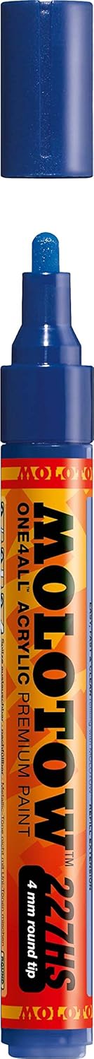 Molotow ONE4ALL Acrylic Paint Marker, 4mm, True Blue, 1 Each (227.206)