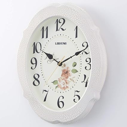 Amazon Co Jp 壁掛け時計 楕円 アイボリー ロココ調 ヨーロッパ調 クラシック デコラティブ 綺麗 おしゃれ 高級 ホーム キッチン