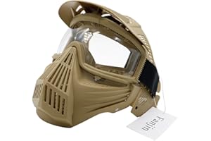 FANJIN Paintball Mask, Airsoft Mask, Tactical Masks Full Face Gear with Goggles Impact Resistant for Hunting CS Survival Games Halloween Cosplay and Outdoor Activities