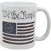 Palm City Products Betsy Ross 1776 Flag - 11 oz Ceramic Coffee Mug | We The People Rustic Flag Themed Gift & Perfect for American Patriots