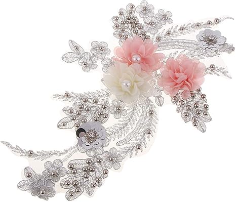 Amazon レース ビーズ スパンコール 装飾アップリケ パッチ 3d花 刺繍 Diy クラフト ワッペン アップリケ 通販