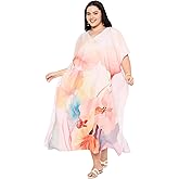 Gypsie Blu Caftan Dresses for Women Polyester Plus Size Moo Moos Bathing Suit Cover Up Kaftan BeachDress Resort Lounge Outfit