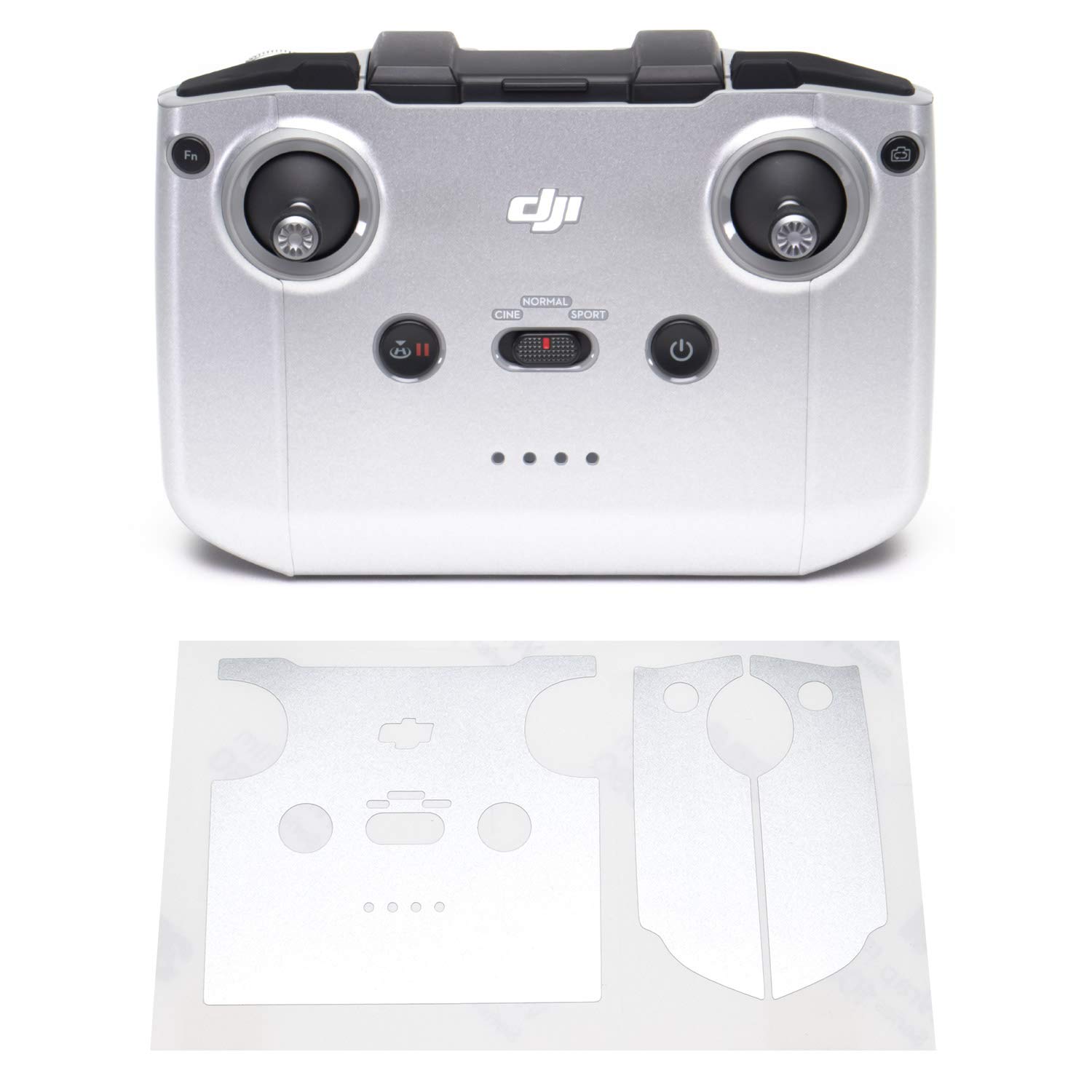 Wrapgrade Skin Sticker Set Compatible with DJI Mini 2 | Remote Controller (AIRFORCE SILVER)