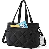 BAGSMART Lunch Bag Women Large Lunch Box Insulated Tote Bag with Multi-Pockets Quilted Puffy Tote for Work, Outdoors