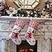 WEWILL Classic Christmas Stockings Set of 2 Elk, Snowman Xmas Character 17 inch Christmas Decorations Gift for Family Kids (Style 4)