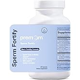 Premom Sperm Fortify – Male Fertility Supplements for Men with KSM-66® Vegan Ashwagandha, CoQ10 as Ubiquinol, Zinc, Selenium&Acetyl-L-carnitine | Supports Sperm Health, Motility & Count