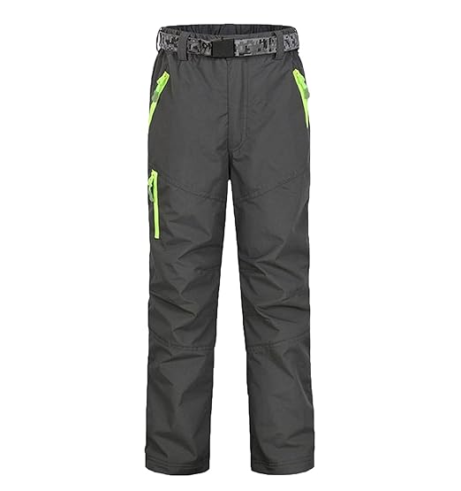 Echinodon Kinder Gefütterte Hose Skihose Warm + Wasserdicht + Winddicht + Atmungsaktiv + Reflektoren Jungen Mädchen Schneehos