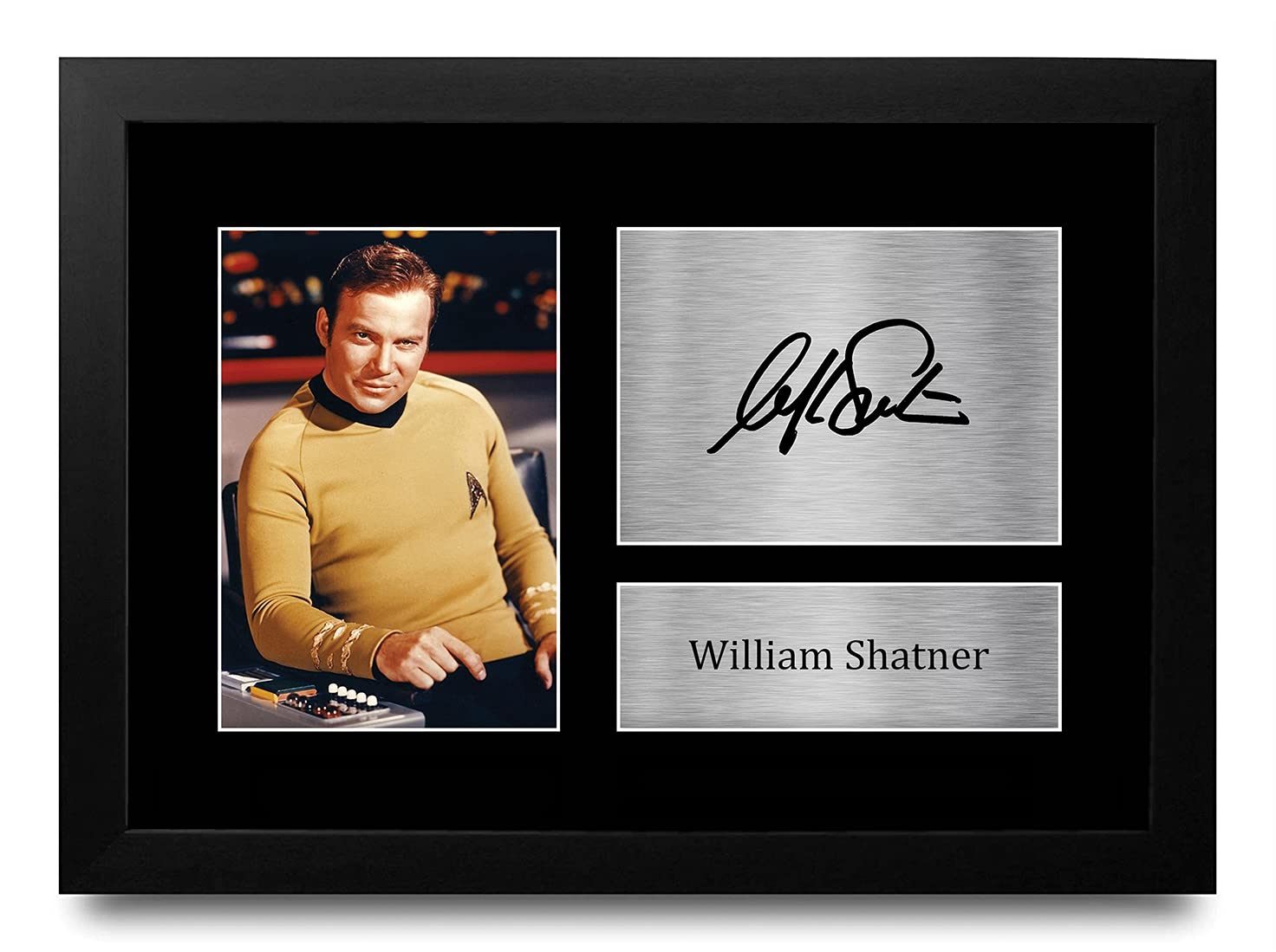 HWC Trading William Shatner Gift Signed FRAMED A4 Printed Autograph Star Trek Gifts Photo Display — image 1
