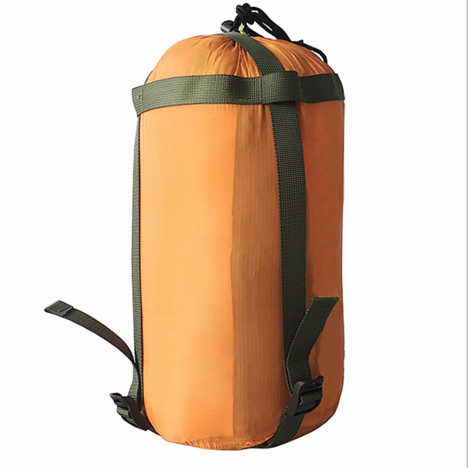 10 L Stuff Compression Sacks Nylon Sleeping Bag Drawstring Storage Bags with Adjustable Buckles for Backpacking Hiking Camping Outdoor Living (Orange)