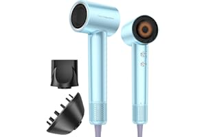 COSY COMPANIONS Hair Dryer, 130000 RPM High Speed Blow Dryer for Fast Drying, 300 Million Negative Ions, Heat-Control & Lightweight, Blue