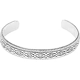 Amazon Essentials Silver Plated Southwestern Pring Cuff Bracelet