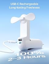 JISULIFE 3 in 1 USB Mini Fan Power Bank Flashlight White view 8