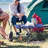 Wakeman Outdoors Camp Table-Round 2-Tier Folding Table with 4 Cupholders and Carrying Bag-for Camping, Beach