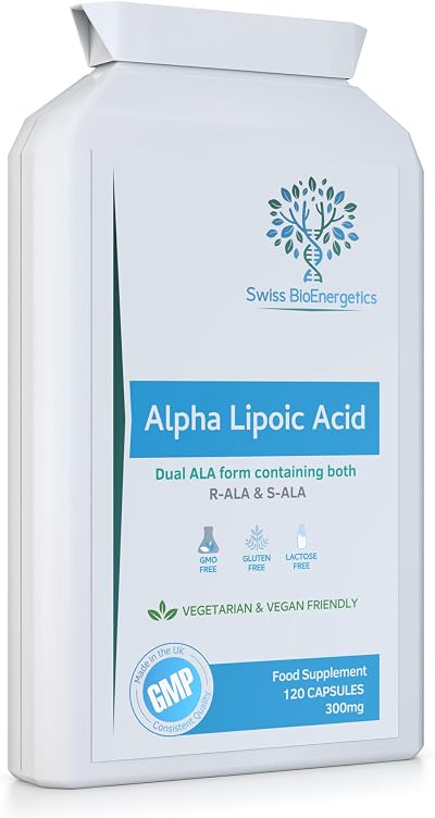 Swiss BioEnergetics Alpha Lipoic Acid 300mg 120 Capsules R-ALA S-ALA UK