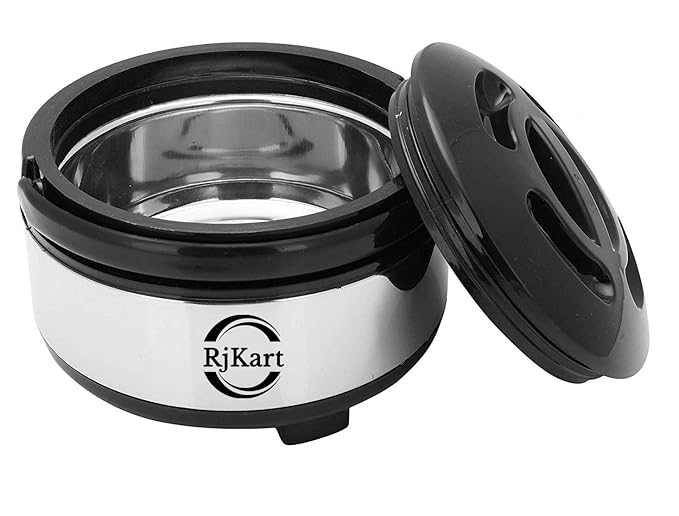 Buy RJKART Stainless Steel Hot Pot PUF with Handle Crystal Deisgn Roti