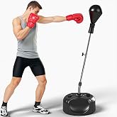 Sfeoot Punching Bag for Adults with Stand, Speed Boxing Reflex Bag | Height Adjustable,Safe Freestanding Design,Improves Speed Reflexes and Endurance,Stress Relief,Fitness,Boxing Training