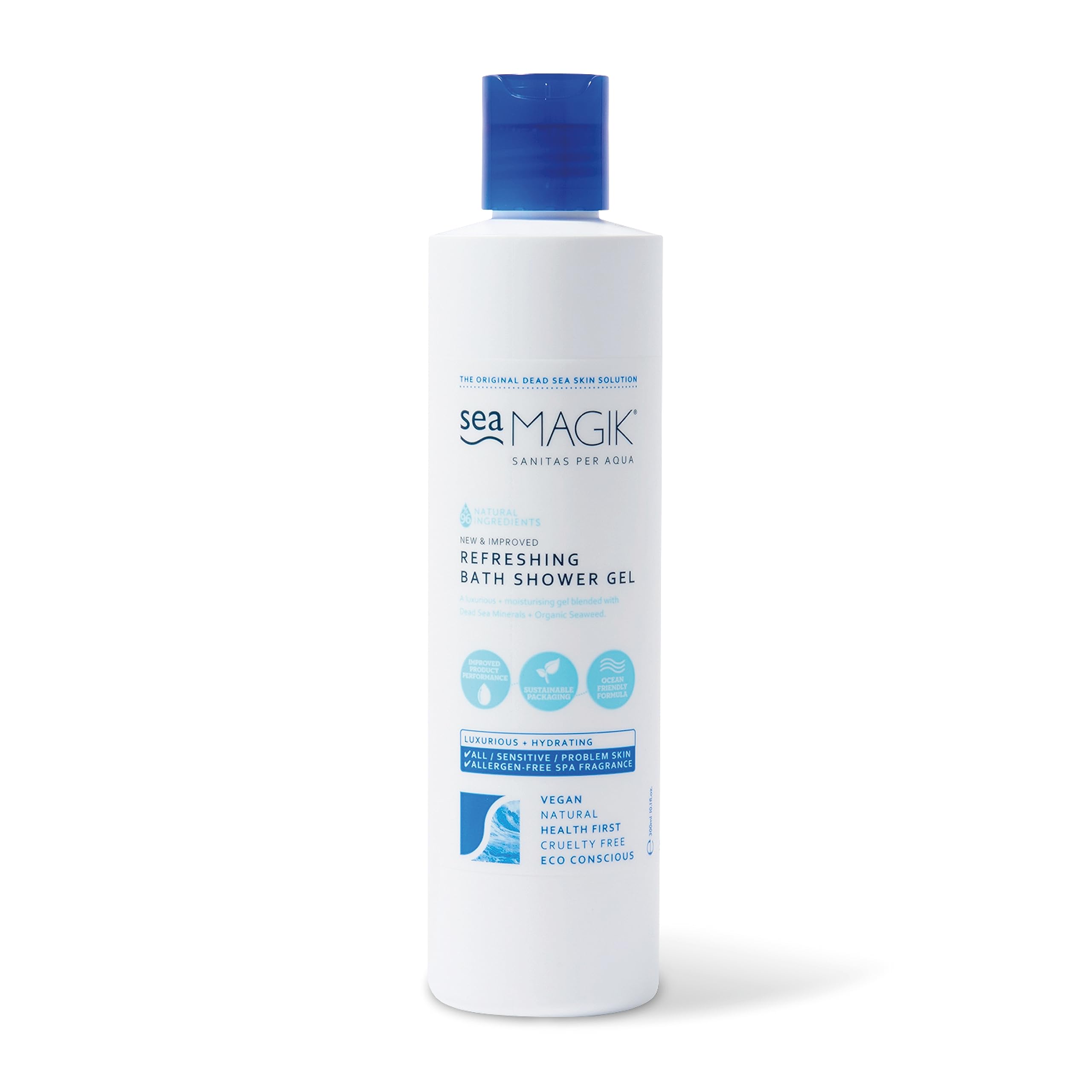 Sea Magik - Vegan Body Wash, Refreshing Spa Set with Dead Sea Salt, Allergen Free, Multipurpose, for All Skin Types, Hydrating, Soothes Psoriasis and Eczema, Cruelty Free (300ml) — image 1