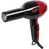Solano Vero Rosso 1600W Ceramic Ionic Hair Dryer, Tourmaline, Italian-Made | Tourmaline for added shine and smoothness, Quiet internal silencer, Made in Italy