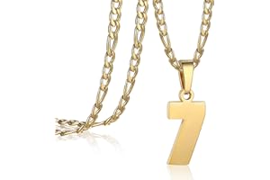 AIAINAGI Number Necklace for Men Stainless Steel Athletes Number Charm Pendant Personalized Sports Jewelry for Boy Basketball Baseball Football