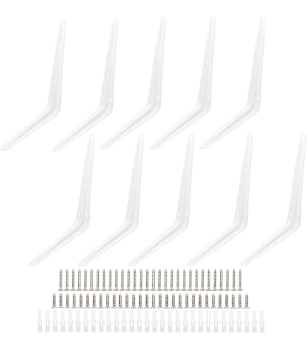 10 Pack Shelf Brackets 8 Inch Shelf Bracket, Heavy Duty L Brackets For Shelves F