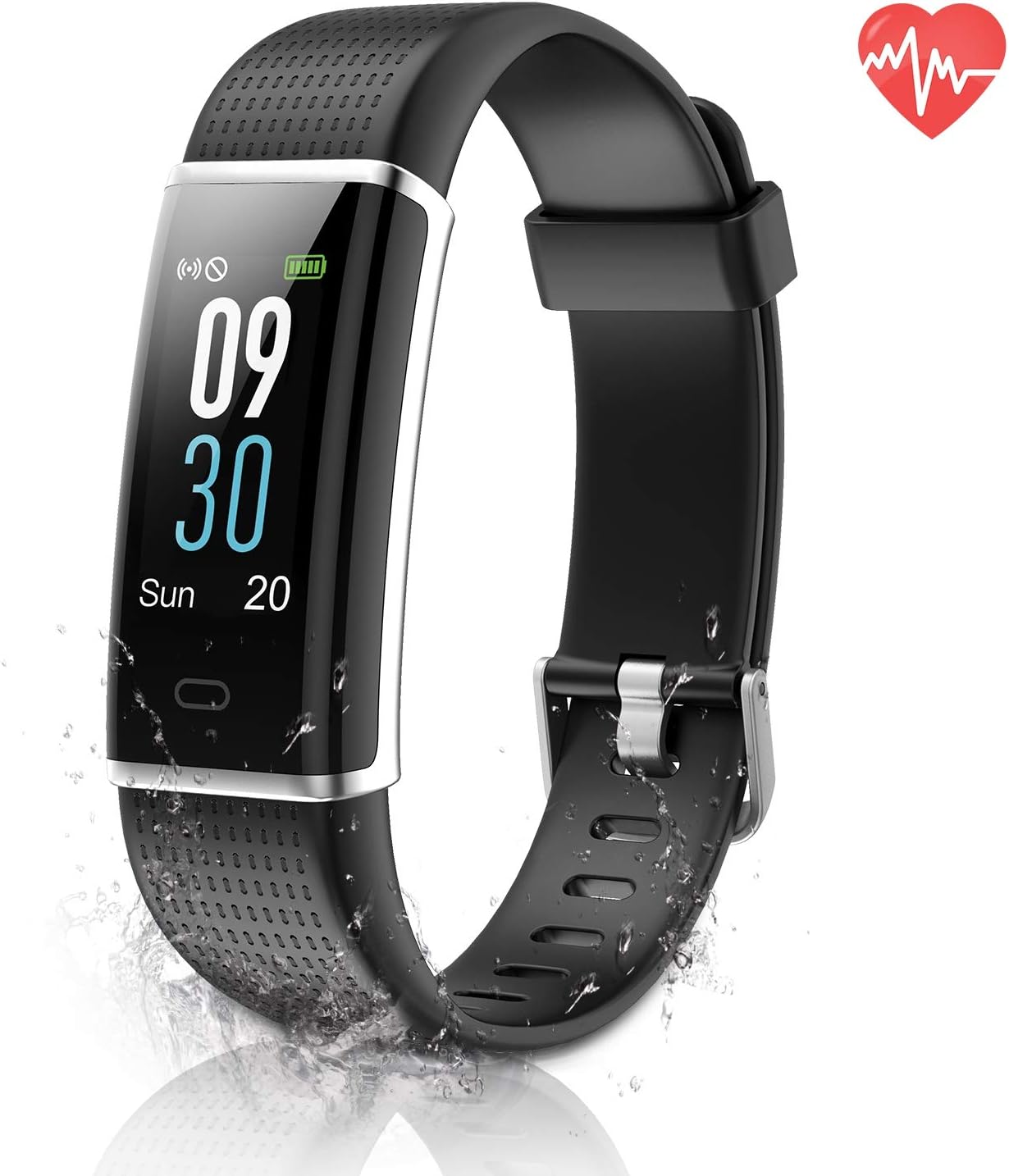 ESOLOM Fitness Tracker, Activity Tracker with Heart Rate/Sleep Monitor, Step/Calorie Counter, Color Touch Screen Fitness Watch For Kids Women Men, IP68 Waterproof Smart Wristband Pedometer