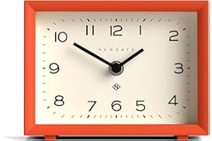 NEWGATE® Henry Desk Clock | Contemporary Rectangular Design | Pumpkin Orange | Easy to Read nunbers | Modern Style for Desk, Table top, Shelf or Bedside