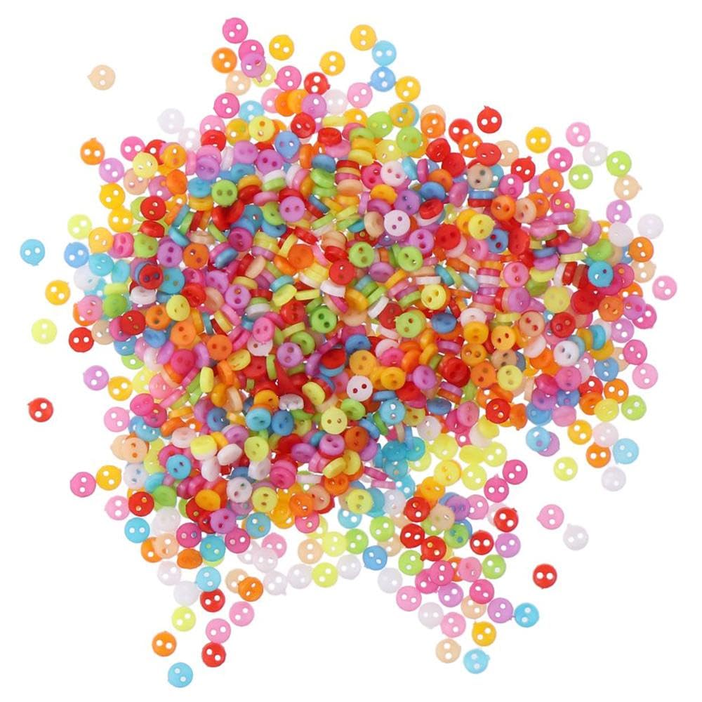 YYlingx 1000Pcs Multi Colors 2 Holes Reusable Plastic Buttons, Crafting Sewing Buttons for Sewing, Knitting, Hand Making,Crafts and DIY Art Projects (3mm)