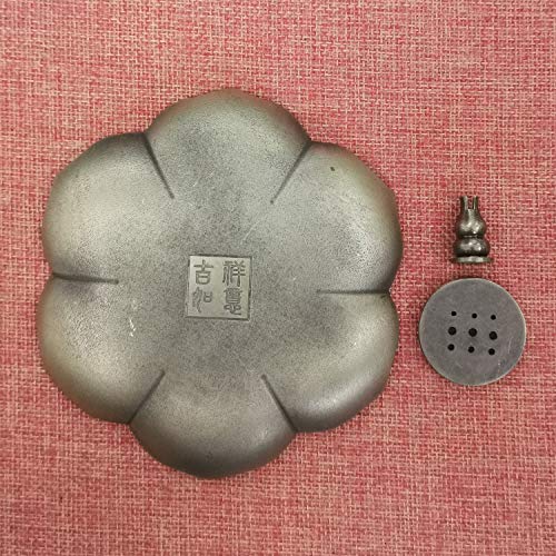 Wide Incense Holder Catch All The Ashes Brass Lotus Burner for Sticks Cone Coil Incent 5.1 Inches Diameter